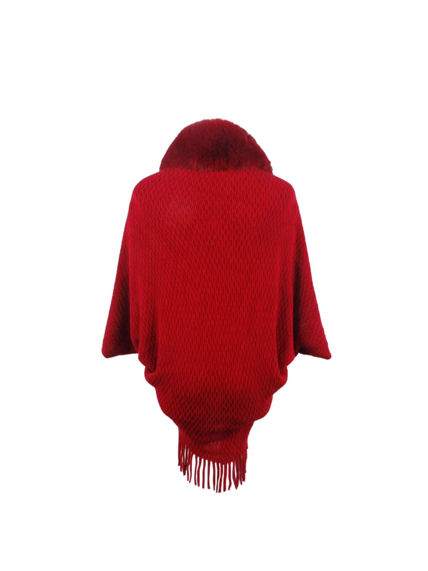 Open Front Fringe Hem Poncho