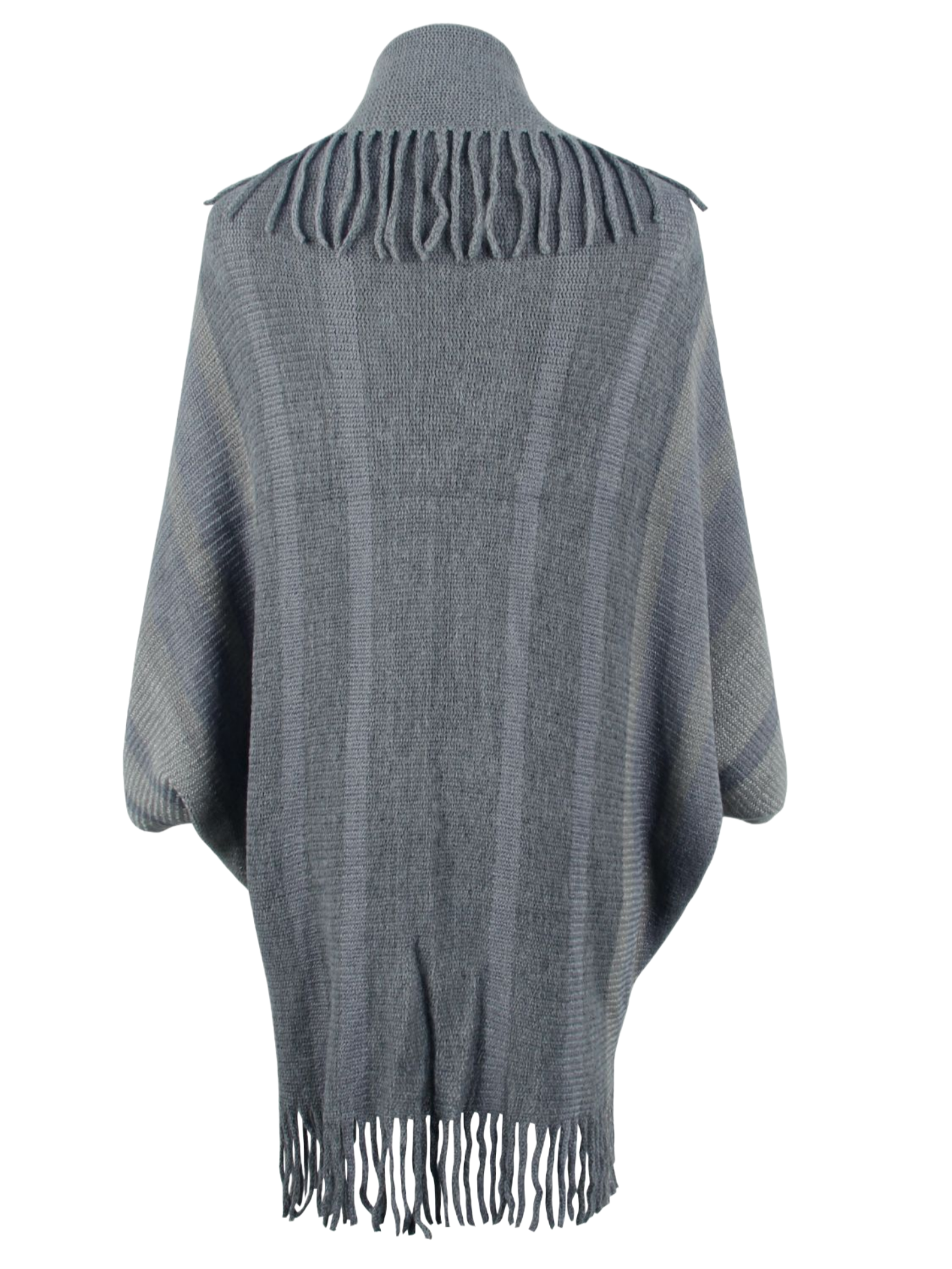 Fringe Detail Open Front Poncho