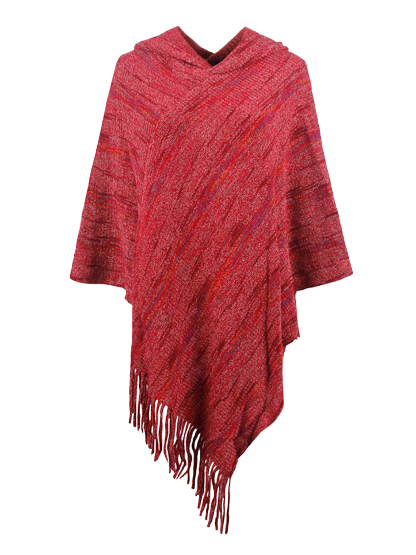 Fringe Hem Hooded Poncho