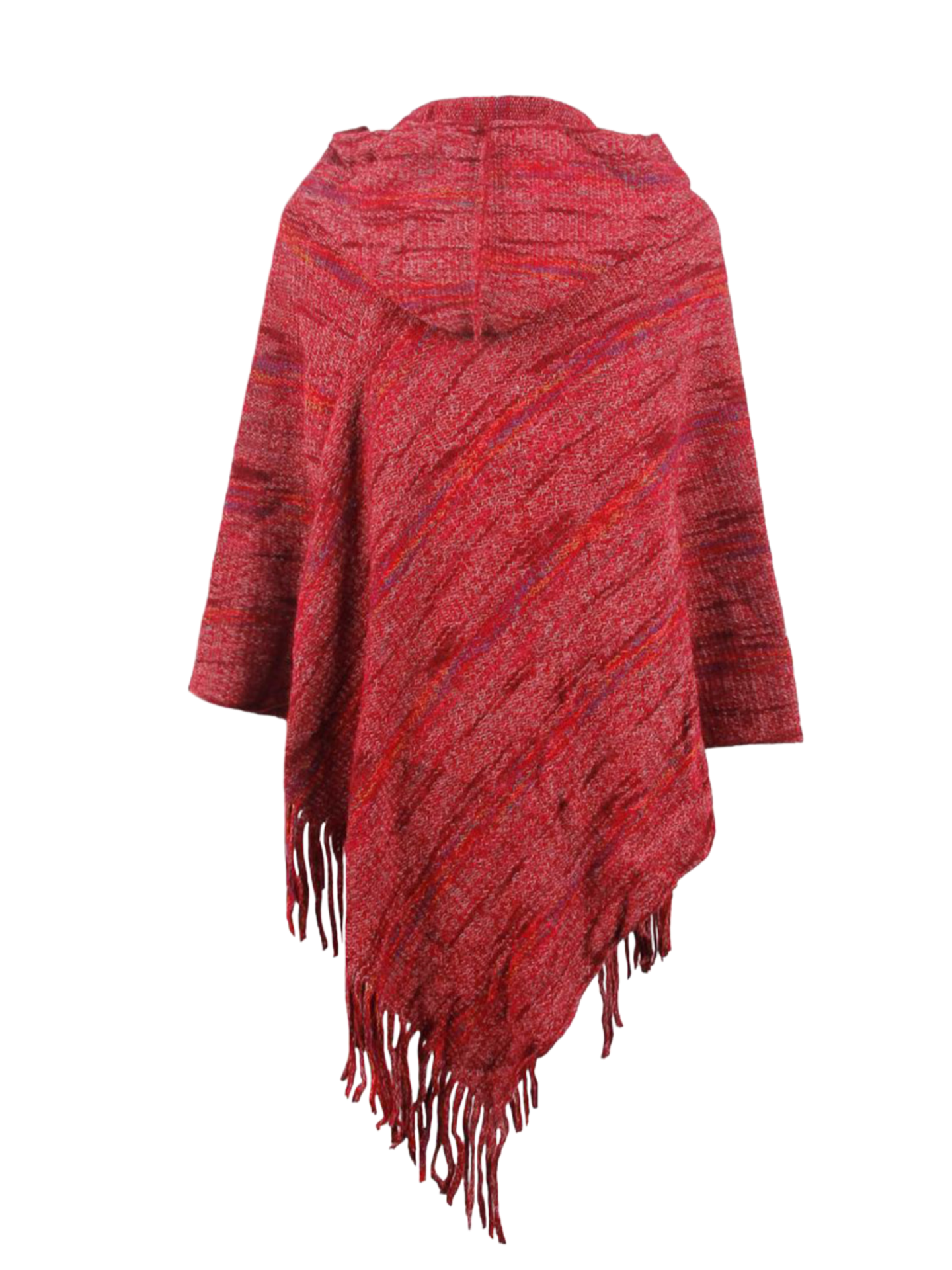 Fringe Hem Hooded Poncho