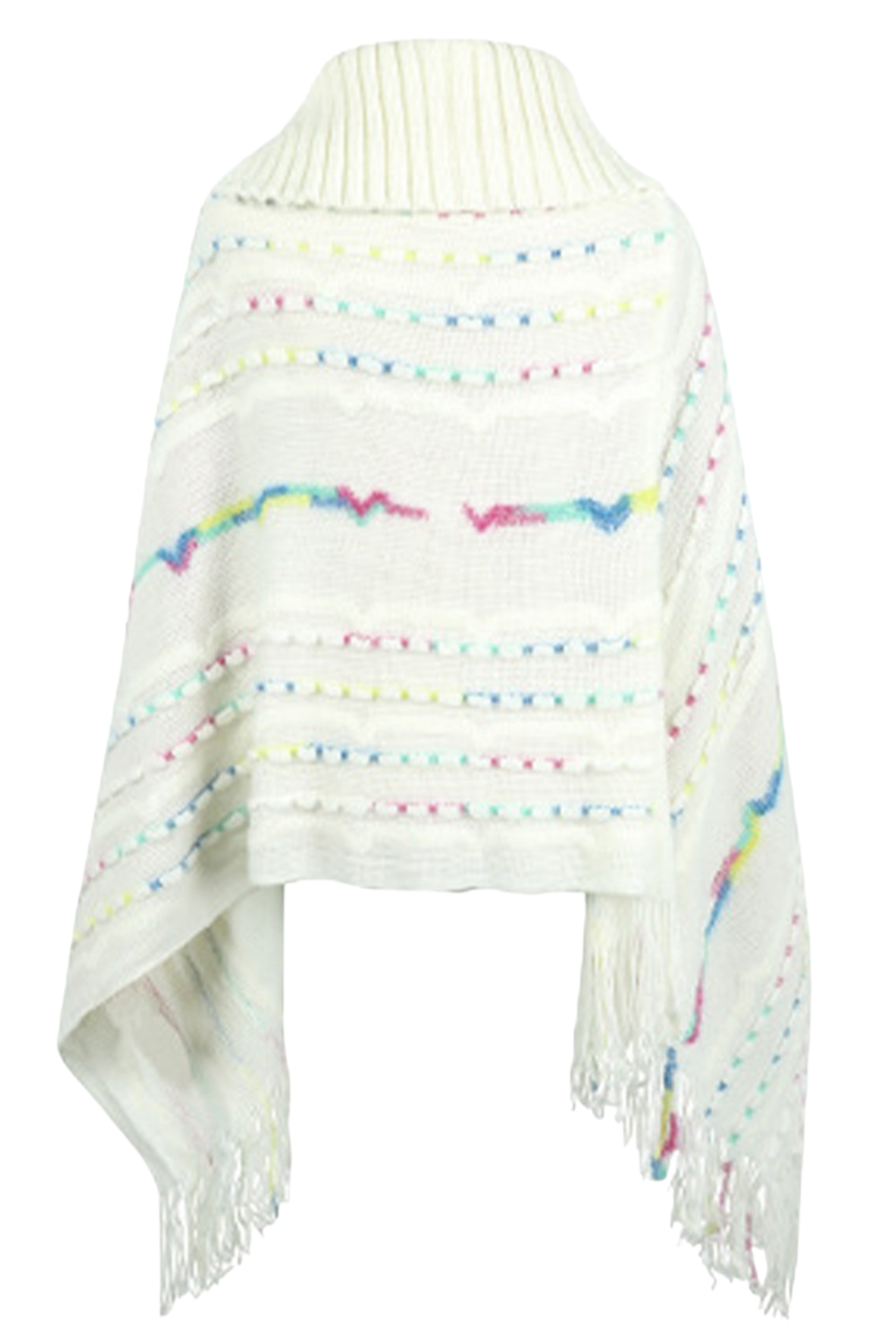 Cloak Sleeve Fringe Detail Poncho