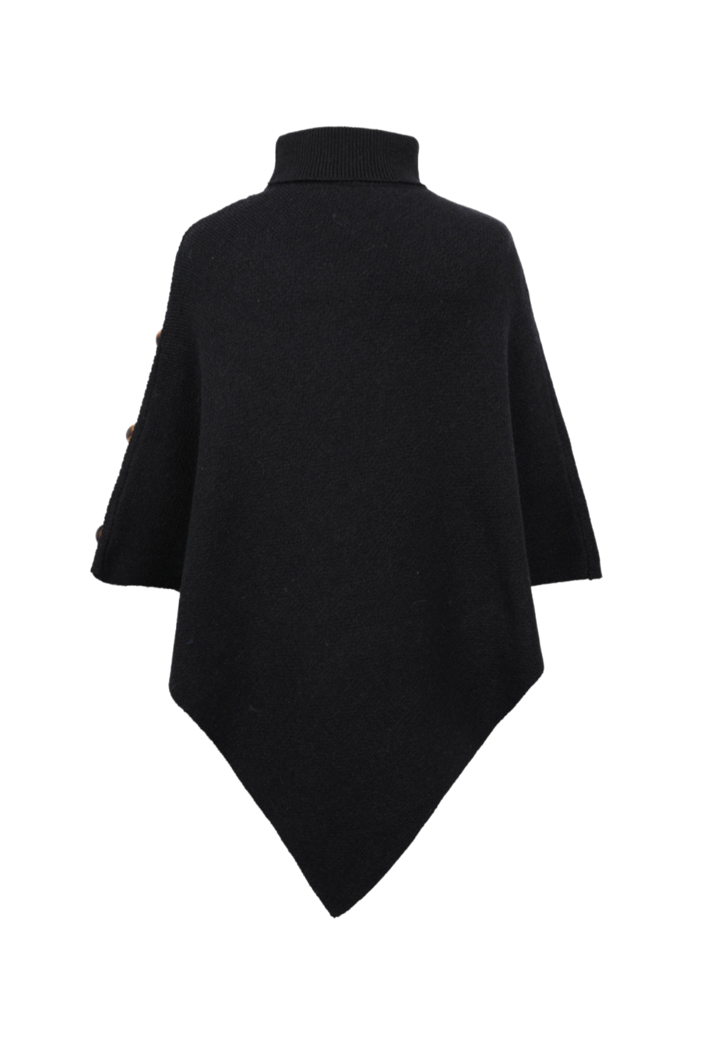 Turtleneck Buttoned Poncho