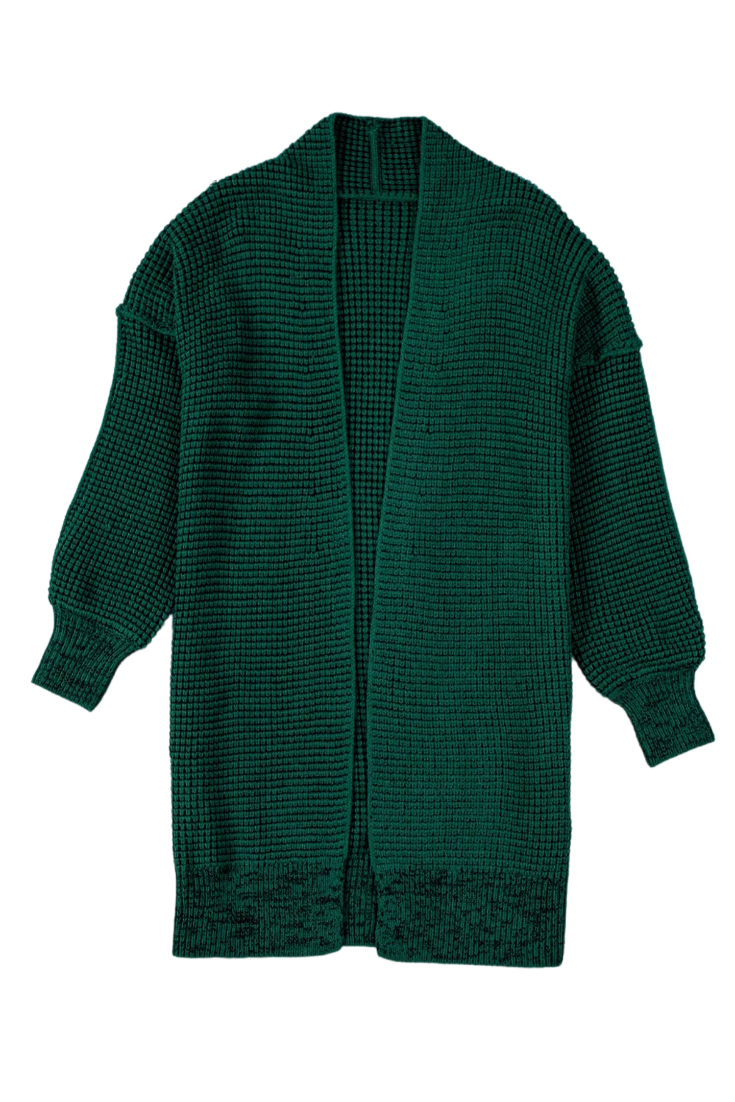 Woven Right Heathered Open Front Longline Cardigan