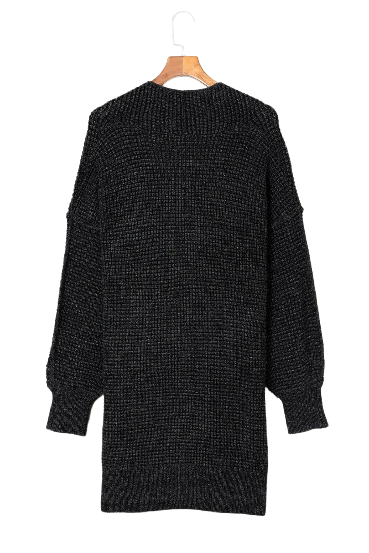 Woven Right Heathered Open Front Longline Cardigan