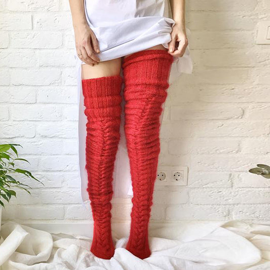 Stack stockings over the knee