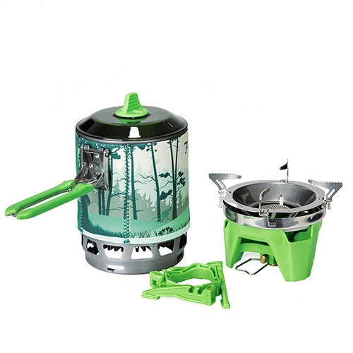 All-In-One Windproof Gas Stove Pot Heat Single Boiler Head Cover Pot Lightweight