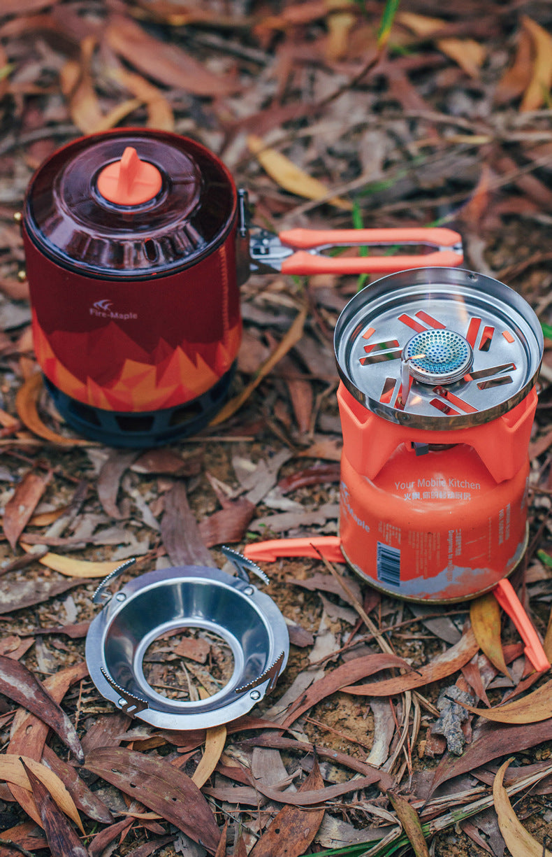 All-In-One Windproof Gas Stove Pot Heat Single Boiler Head Cover Pot Lightweight