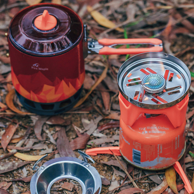 All-In-One Windproof Gas Stove Pot Heat Single Boiler Head Cover Pot Lightweight