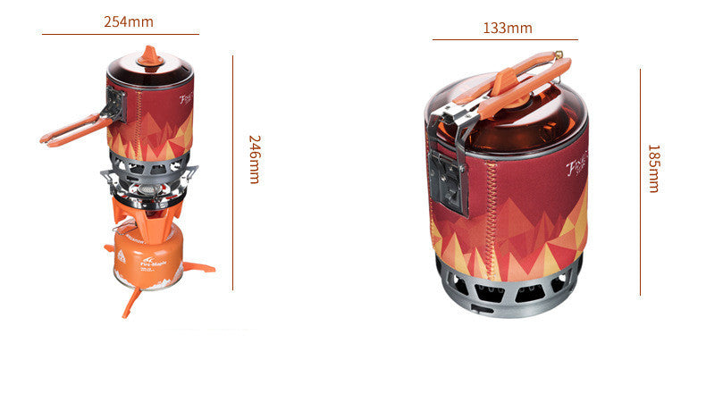 All-In-One Windproof Gas Stove Pot Heat Single Boiler Head Cover Pot Lightweight