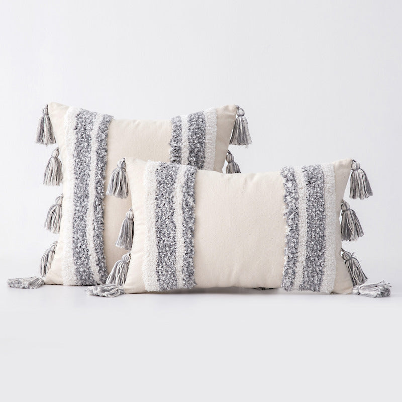 Lace Tassel Tufted Pillowcase Ins Home Decoration Bohemian Cushion Bedside