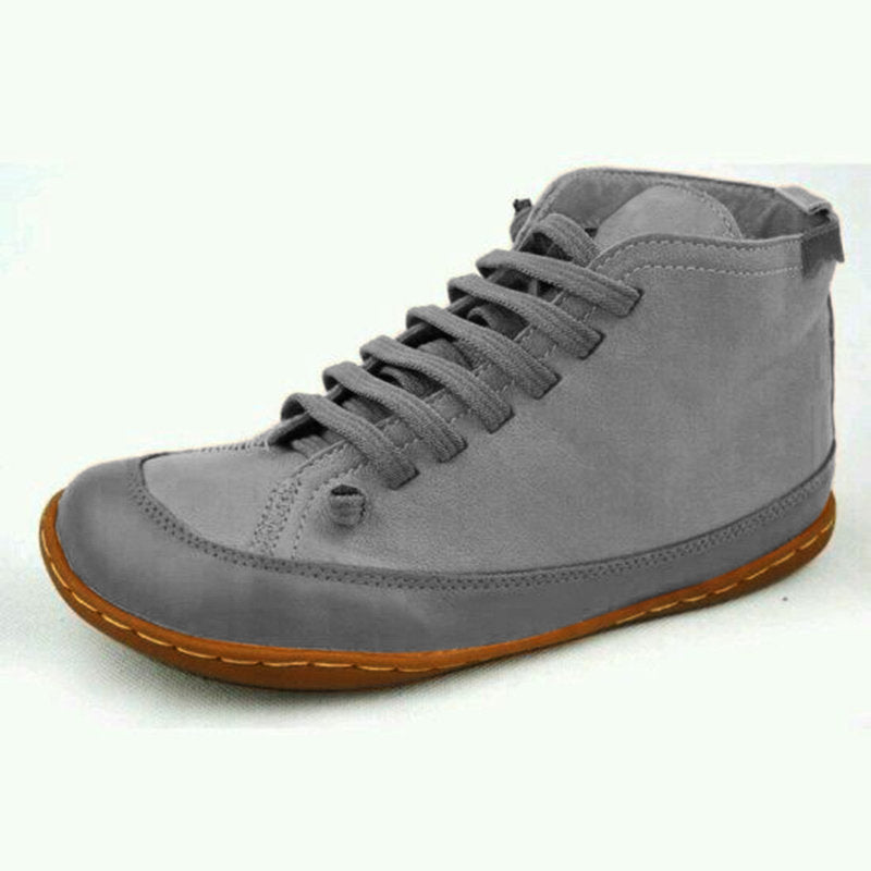 European Style Lace-Up Leather Boots
