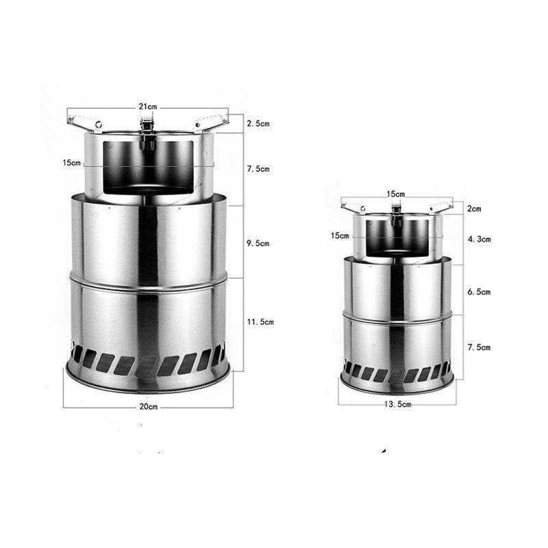 Outdoor detachable folding wood stove