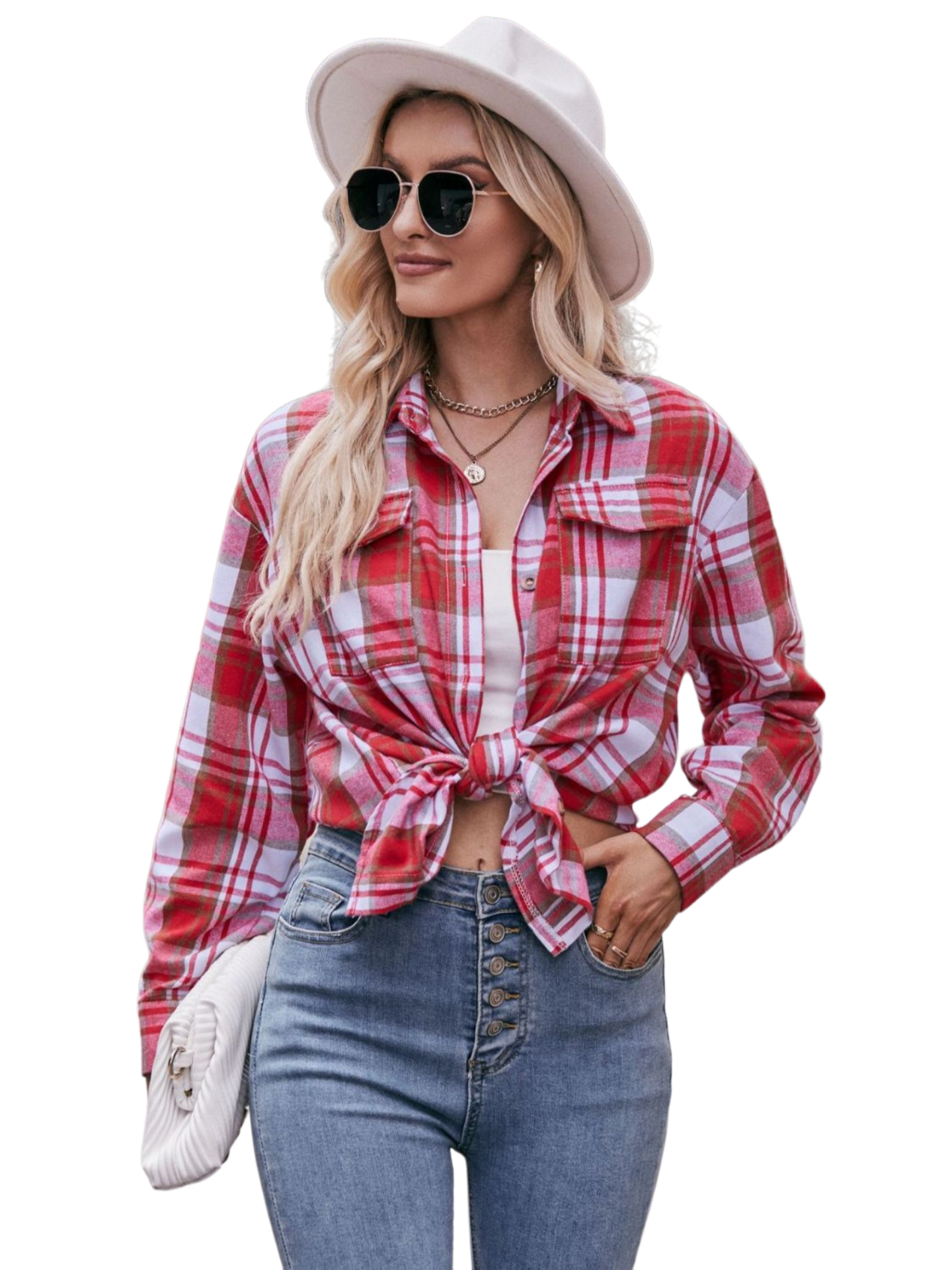 Plaid Dropped Shoulder Longline Shirt