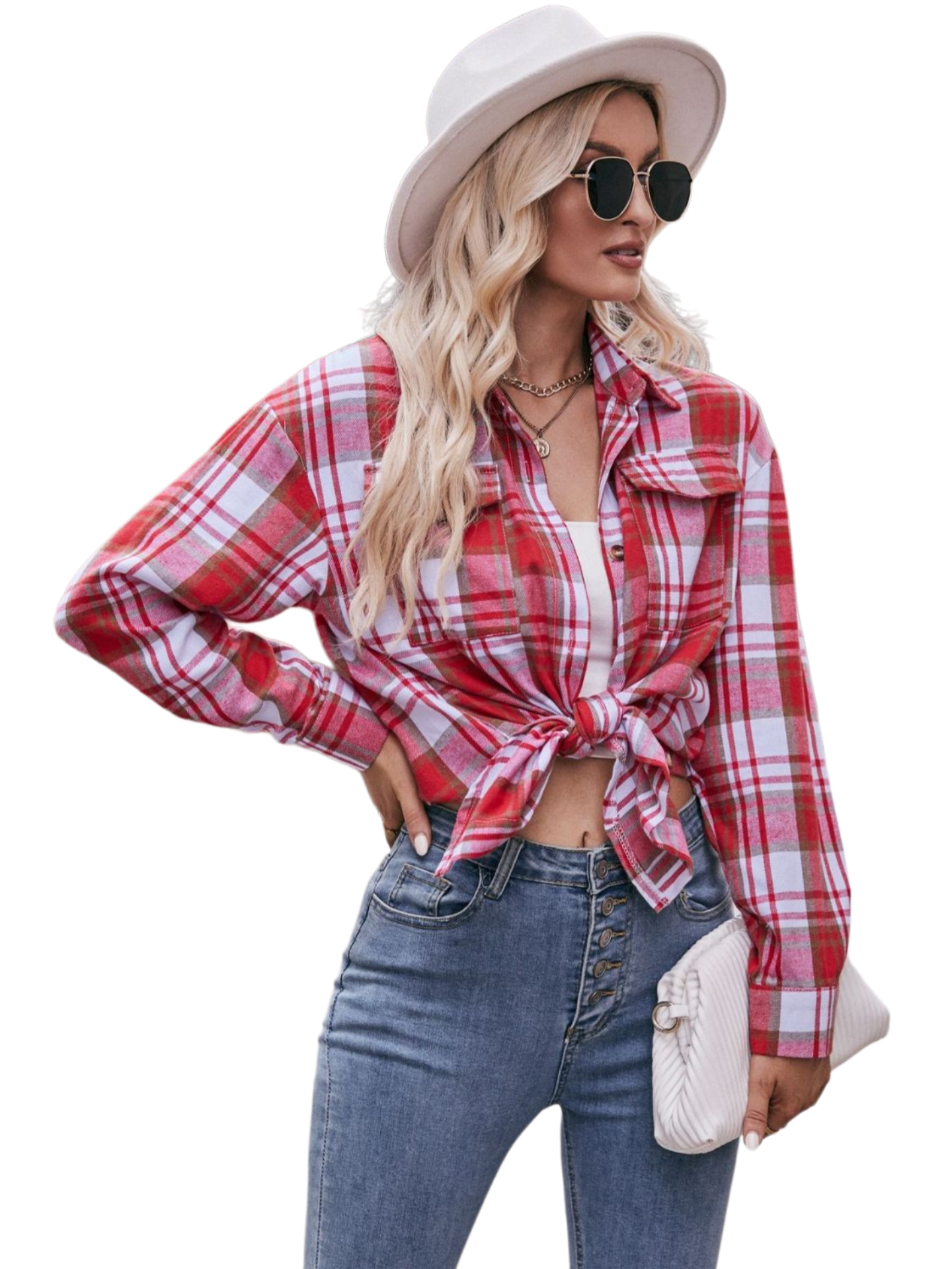 Plaid Dropped Shoulder Longline Shirt