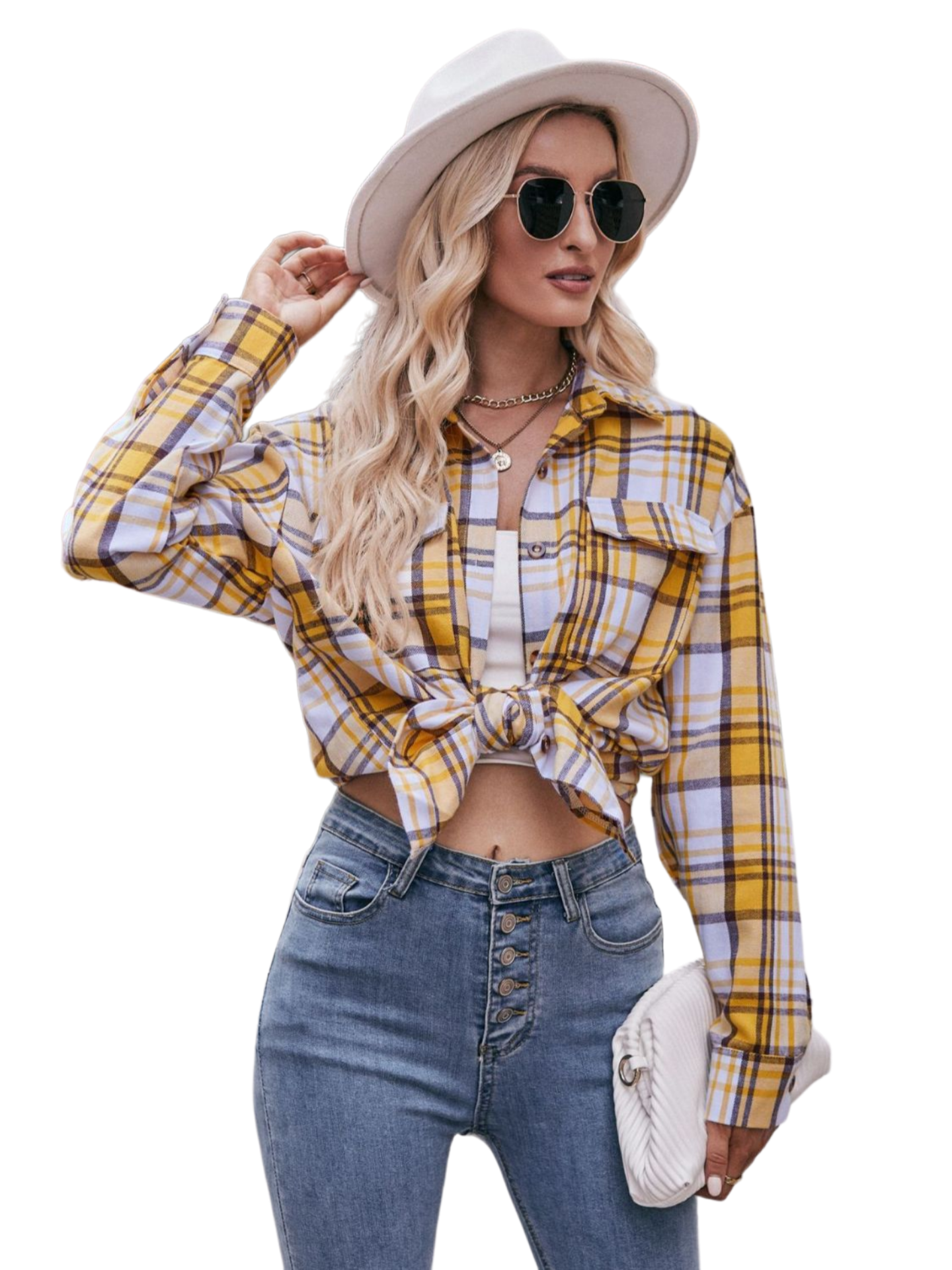 Plaid Dropped Shoulder Longline Shirt