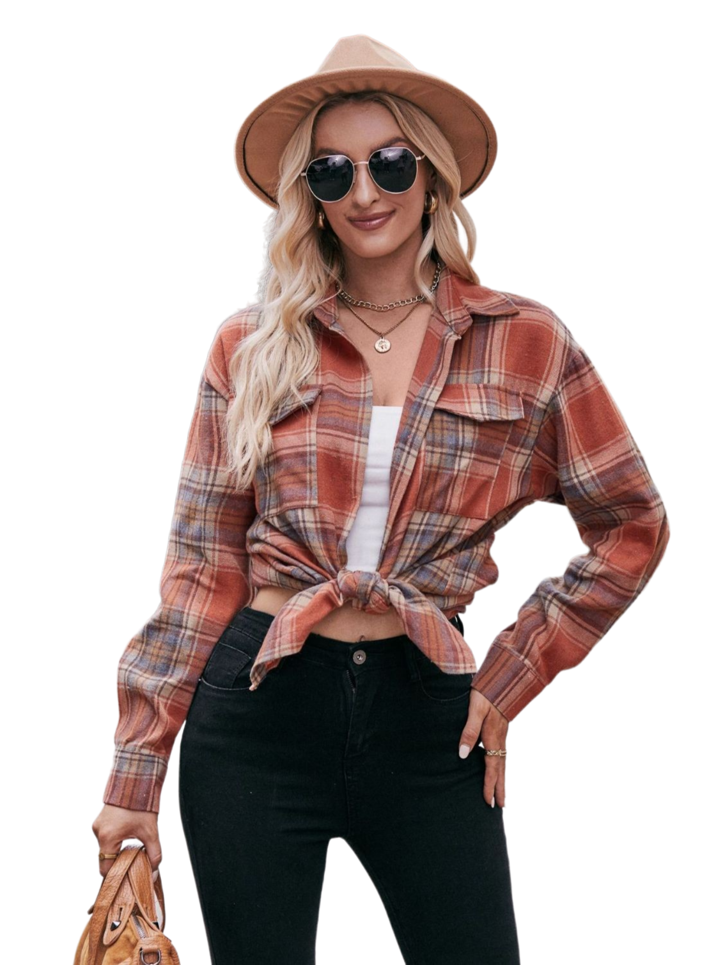 Plaid Dropped Shoulder Longline Shirt