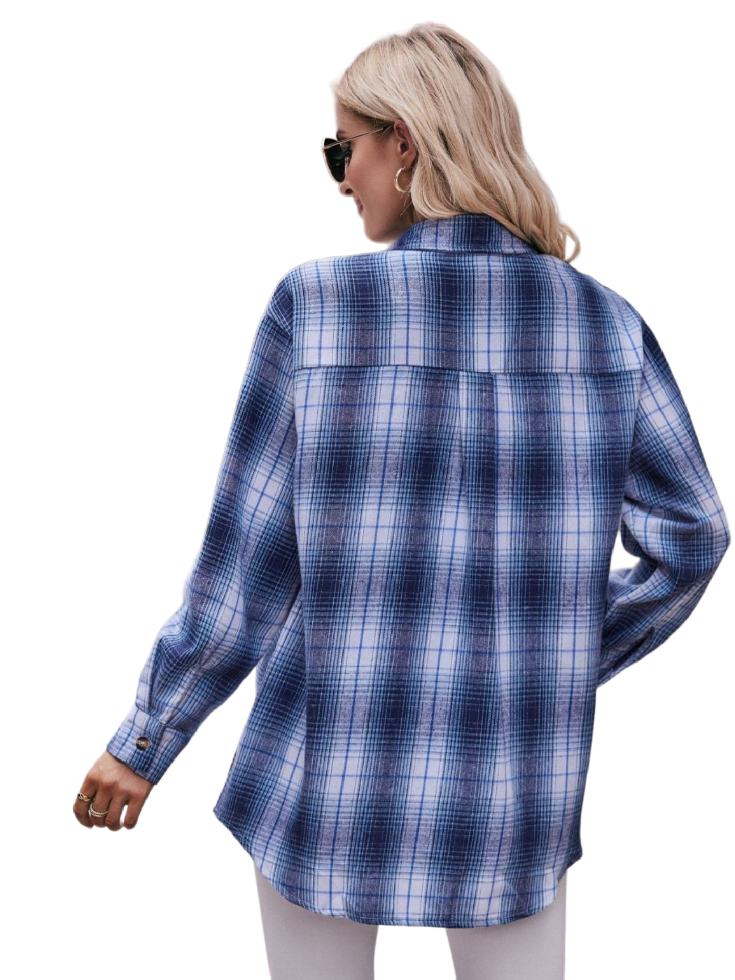 Plaid Dropped Shoulder Longline Shirt