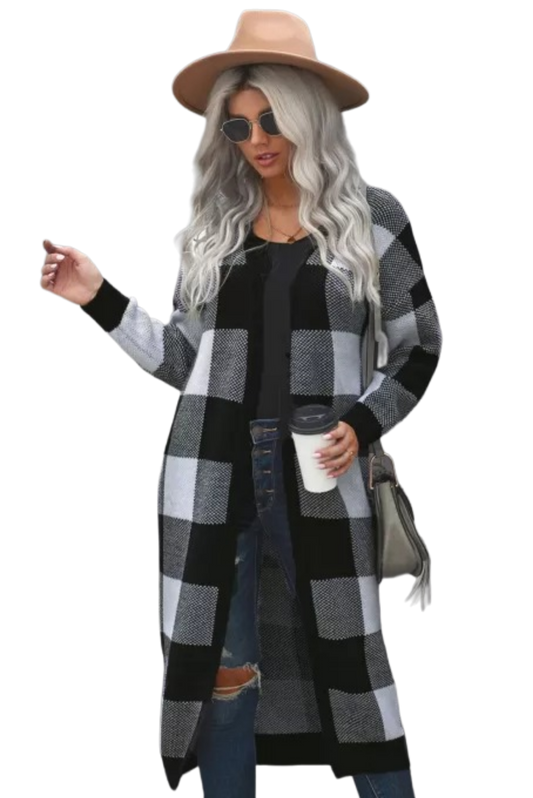 Buffalo Plaid Duster Cardigan