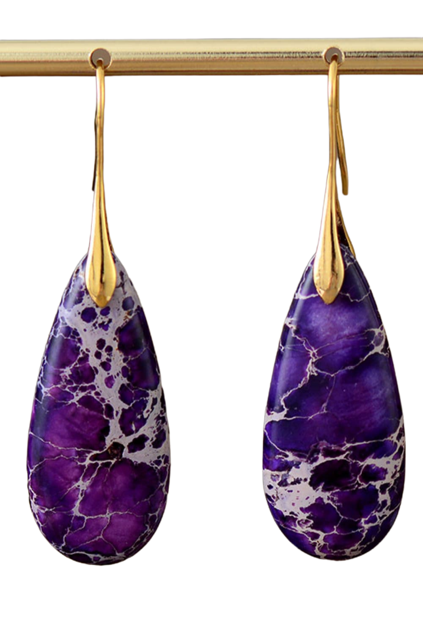 Handmade Teardrop Shape Natural Stone Dangle Earrings