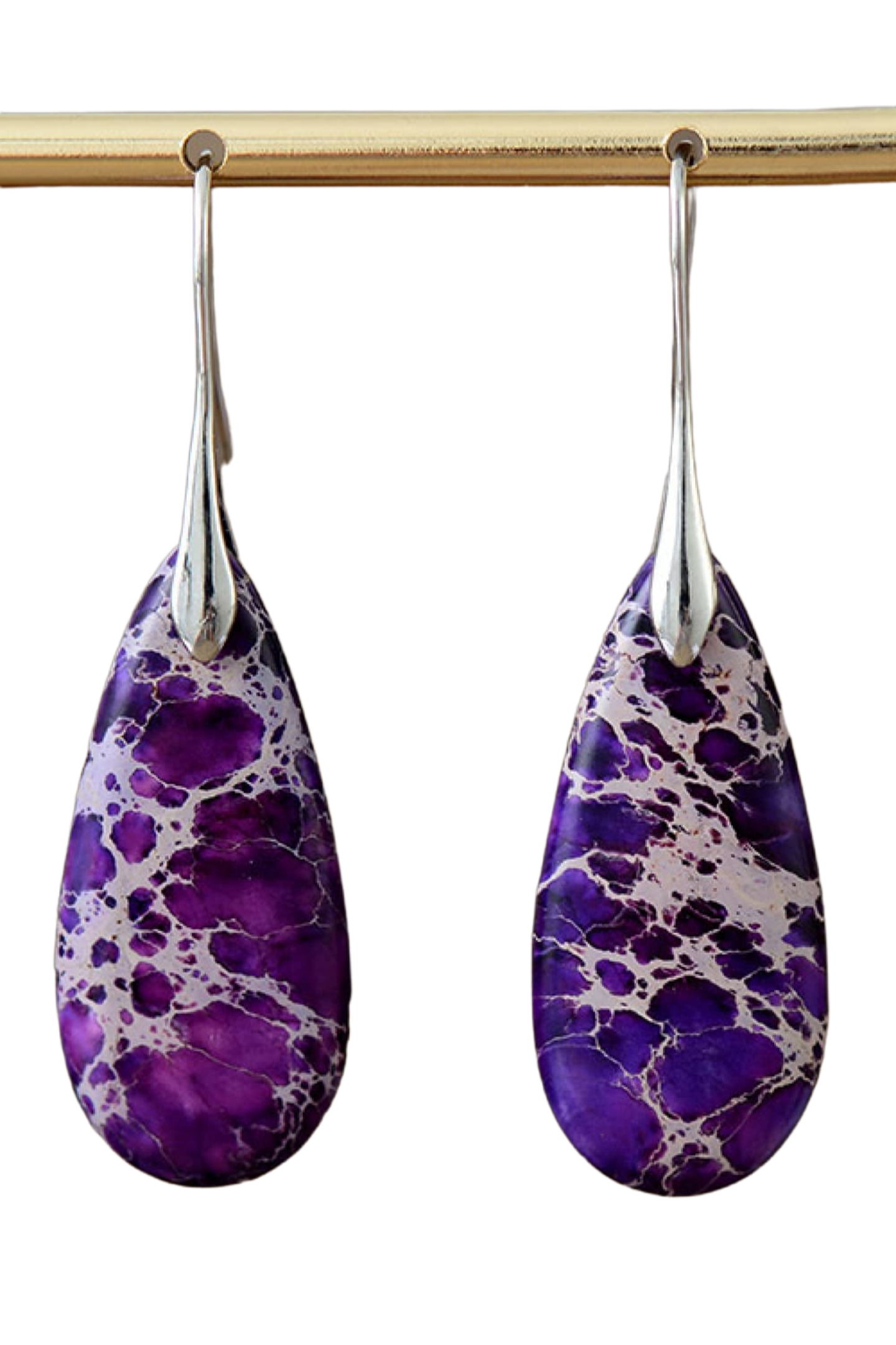 Handmade Teardrop Shape Natural Stone Dangle Earrings