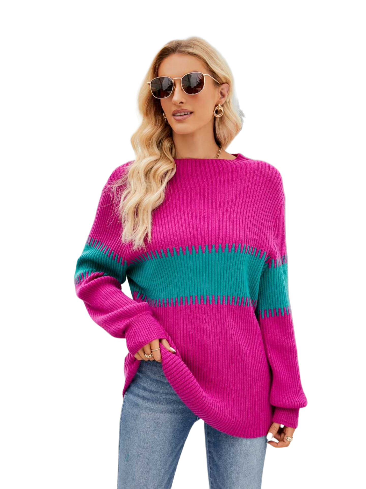 Contrast Round Neck Sweater