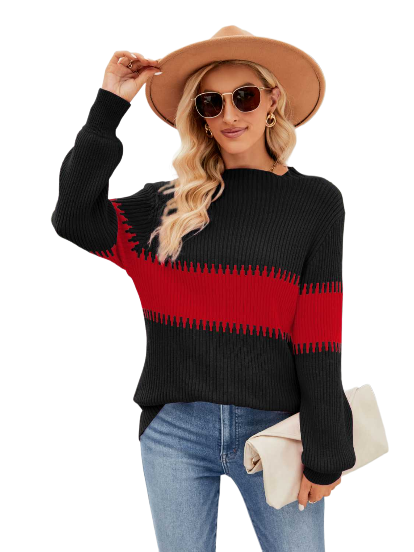 Contrast Round Neck Sweater