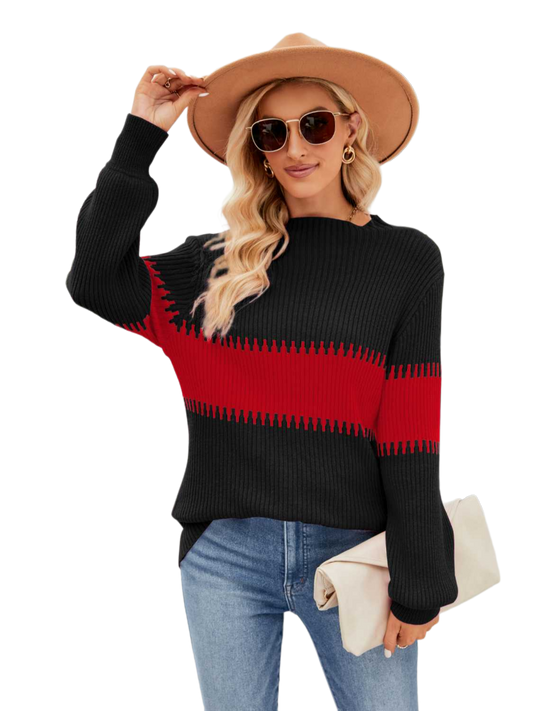 Contrast Round Neck Sweater