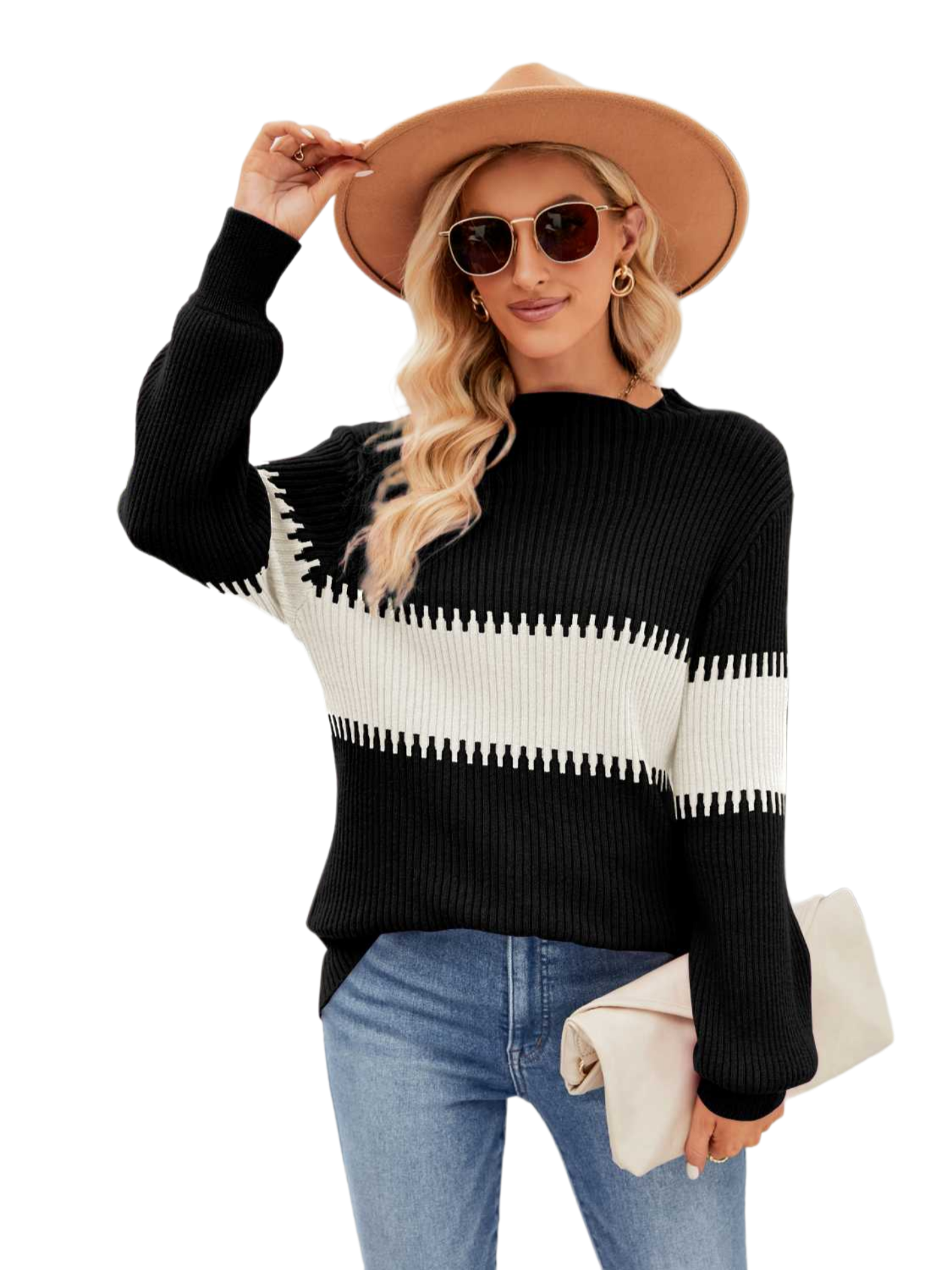 Contrast Round Neck Sweater