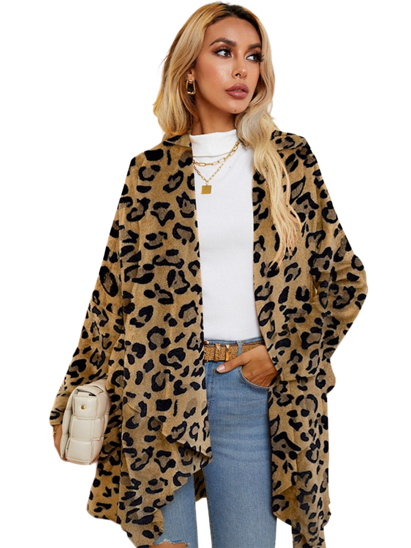 Leopard Long Sleeve Open Front Cardigan