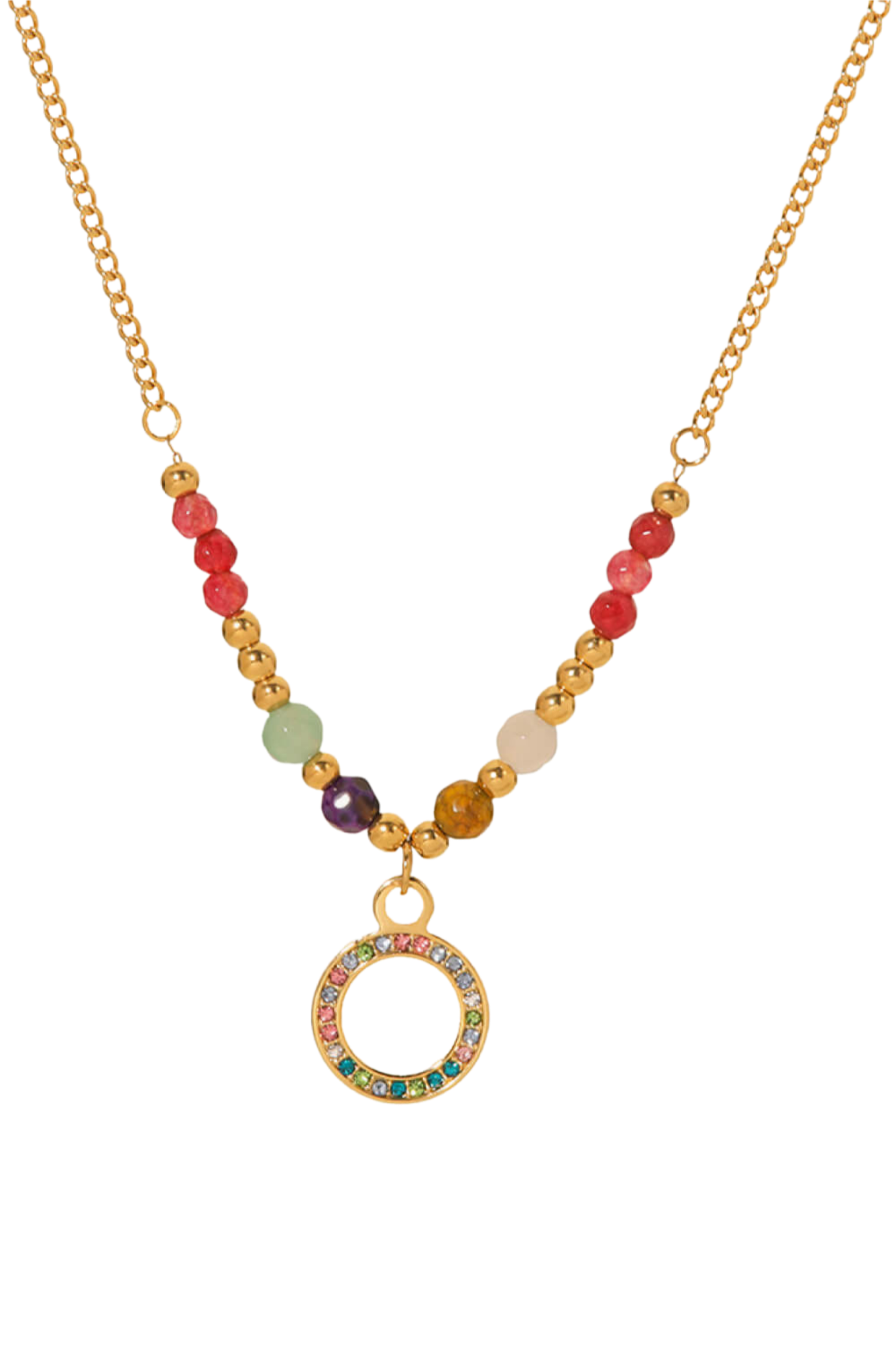 18K Gold-Plated Hoop Pendant Necklace