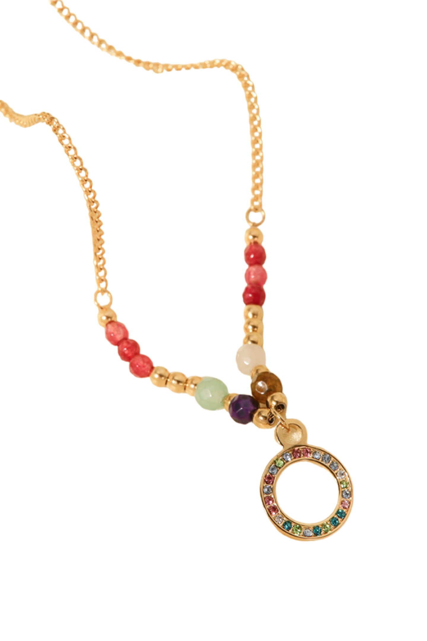 18K Gold-Plated Hoop Pendant Necklace