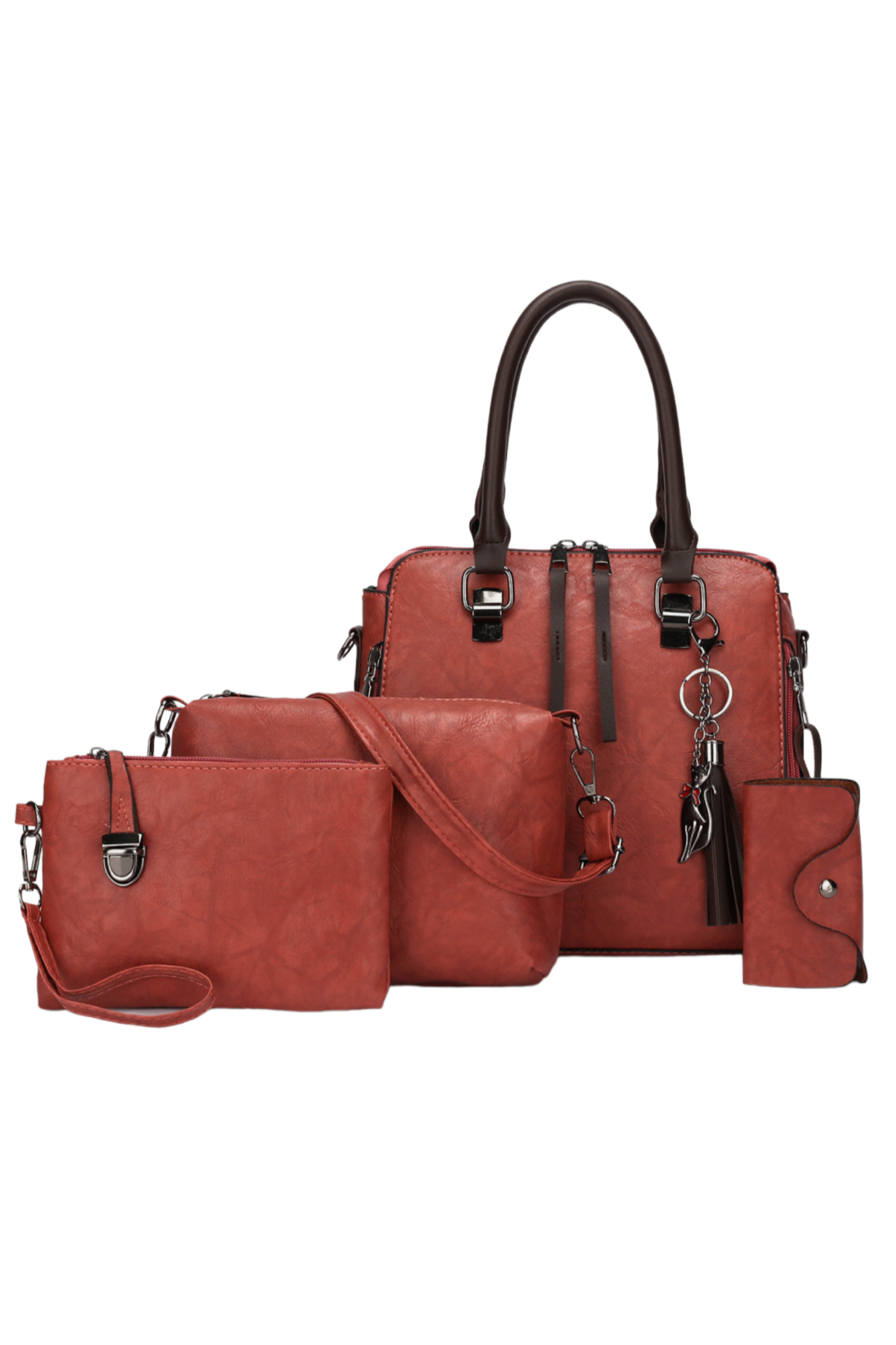 4-Piece PU Leather Bag Set