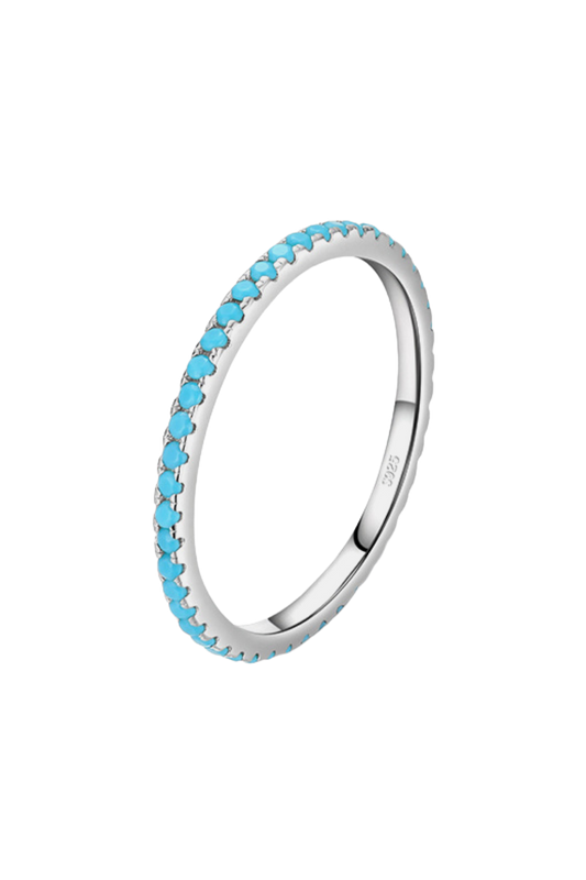 925 Sterling Silver Artificial Turquoise Ring