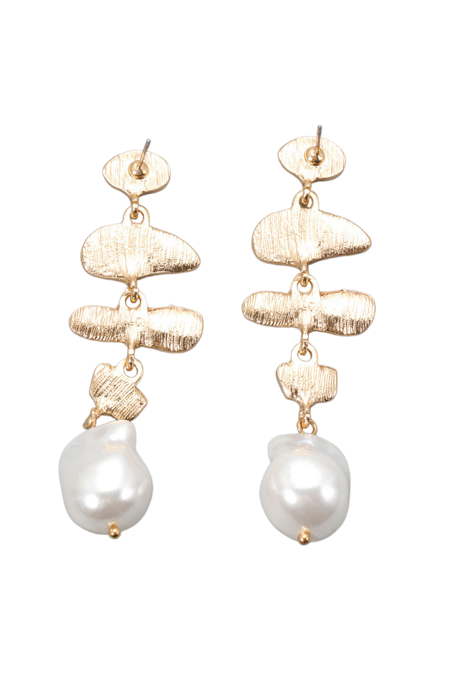 Abnormal Shape Zinc Alloy Synthetic Pearl Dangle Earrings