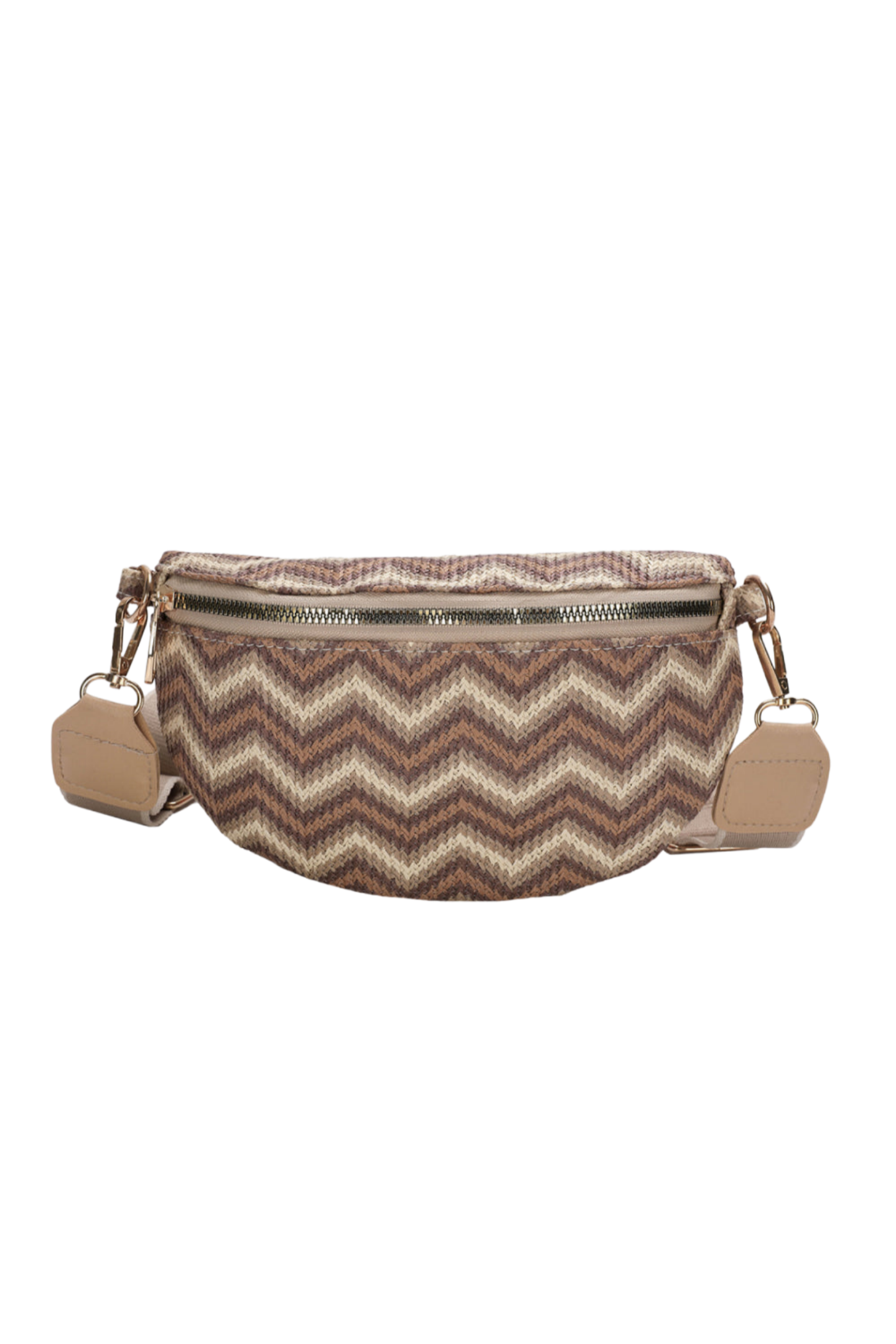 Adored Chevron Straw Sling Bag