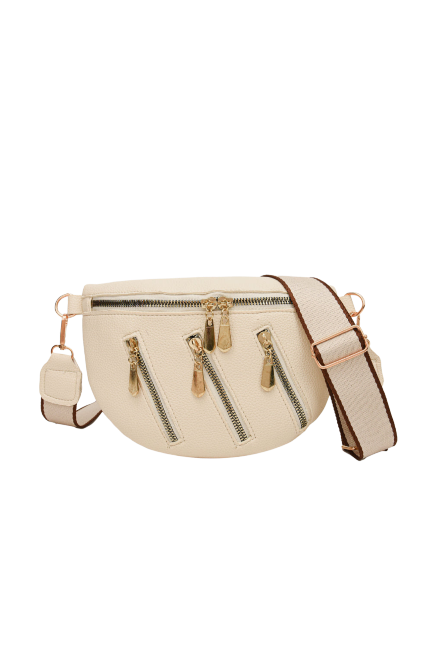 Leather Multi Zipper Shoulder Bag