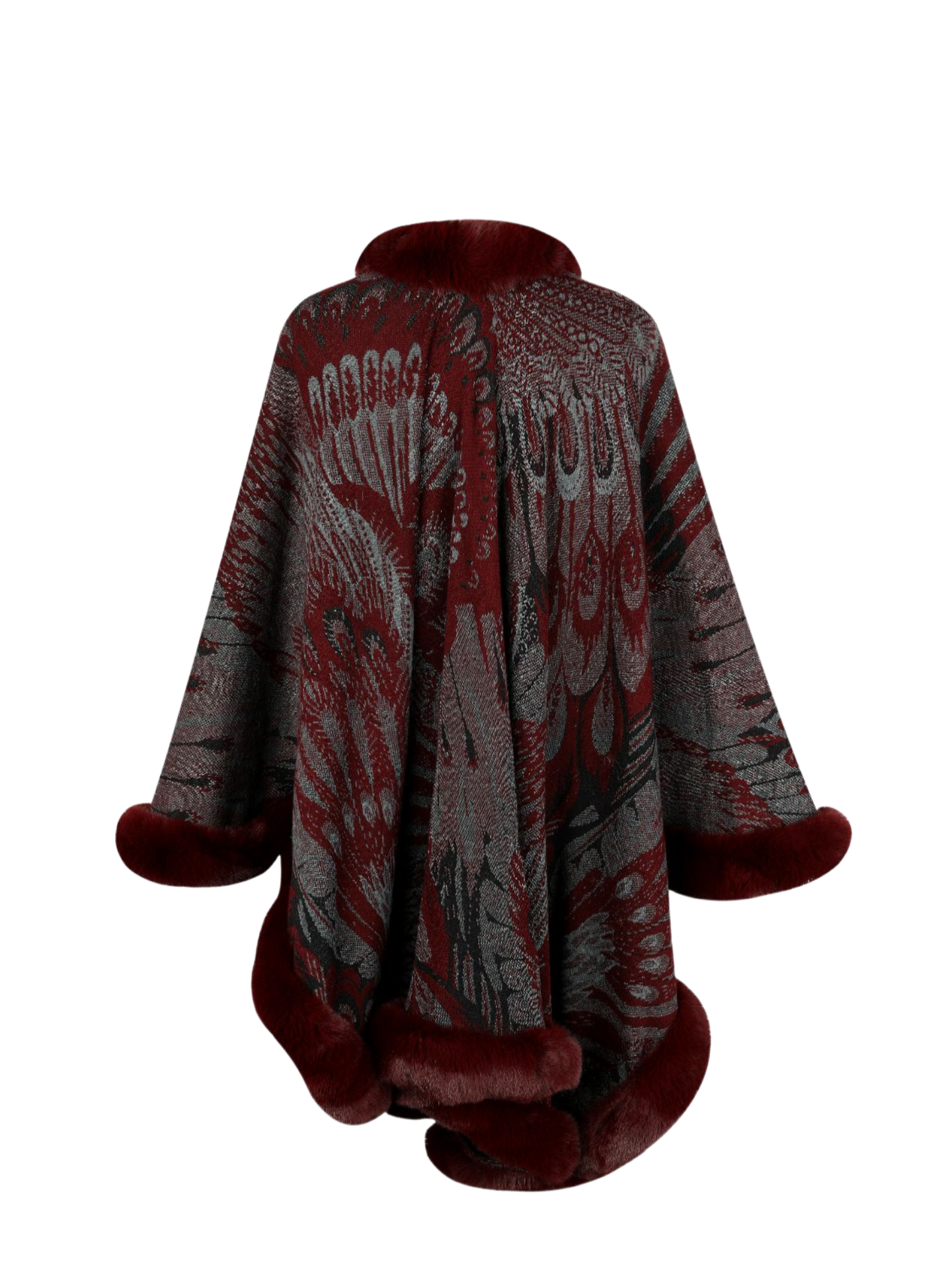 Printed Open Front Poncho