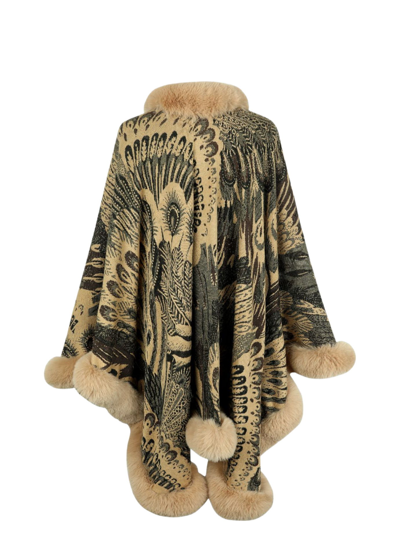 Printed Open Front Poncho