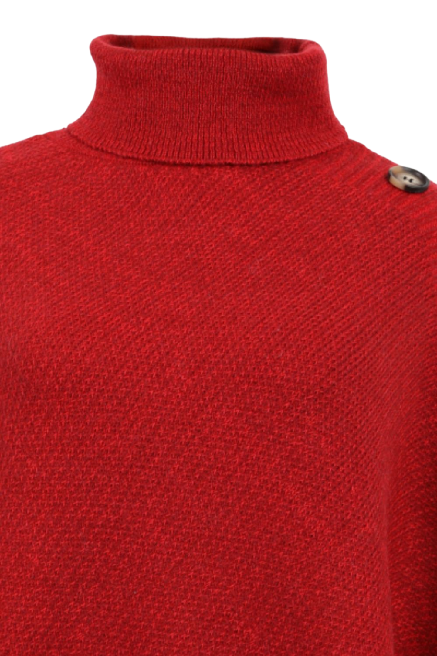 Turtleneck Buttoned Poncho