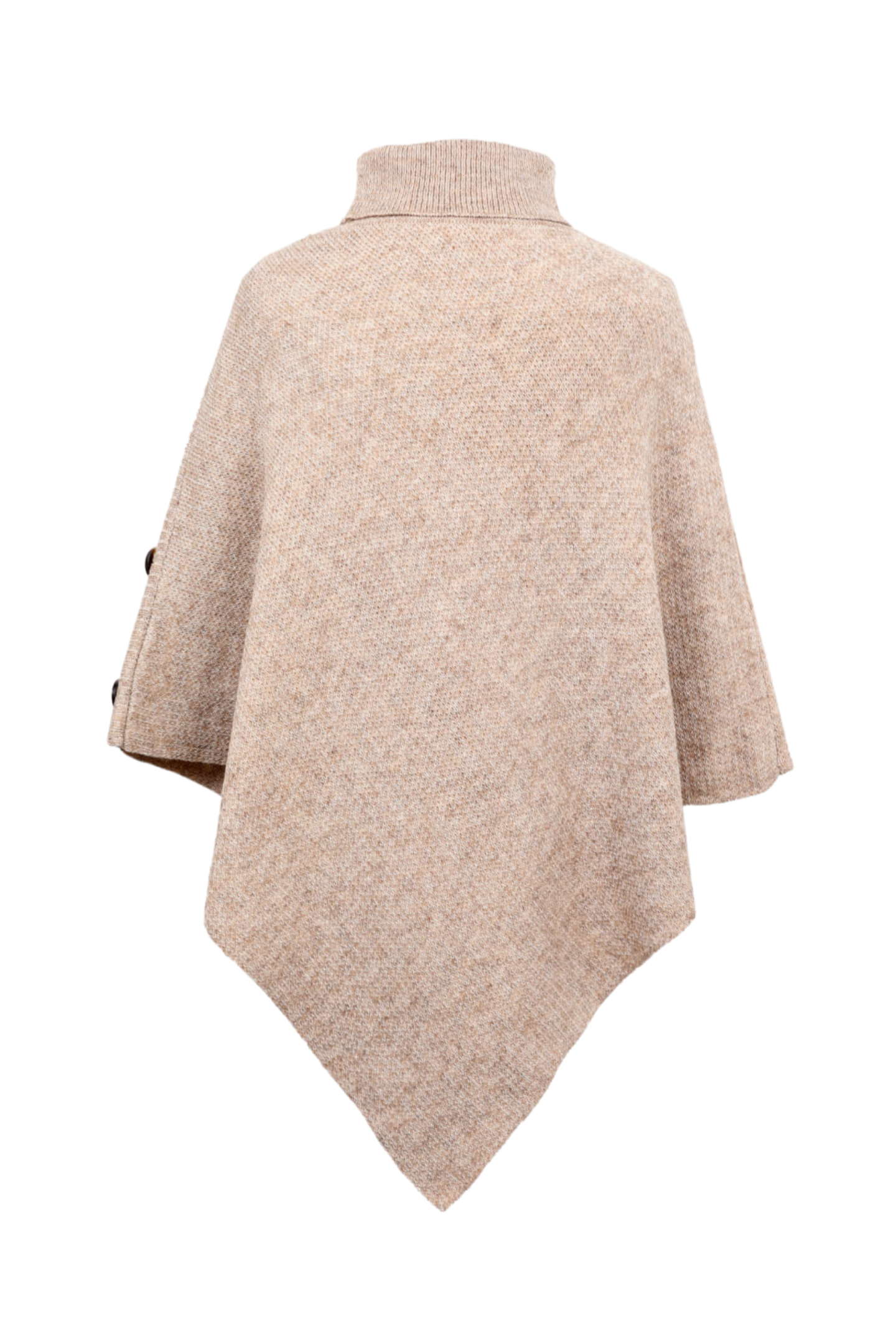 Turtleneck Buttoned Poncho