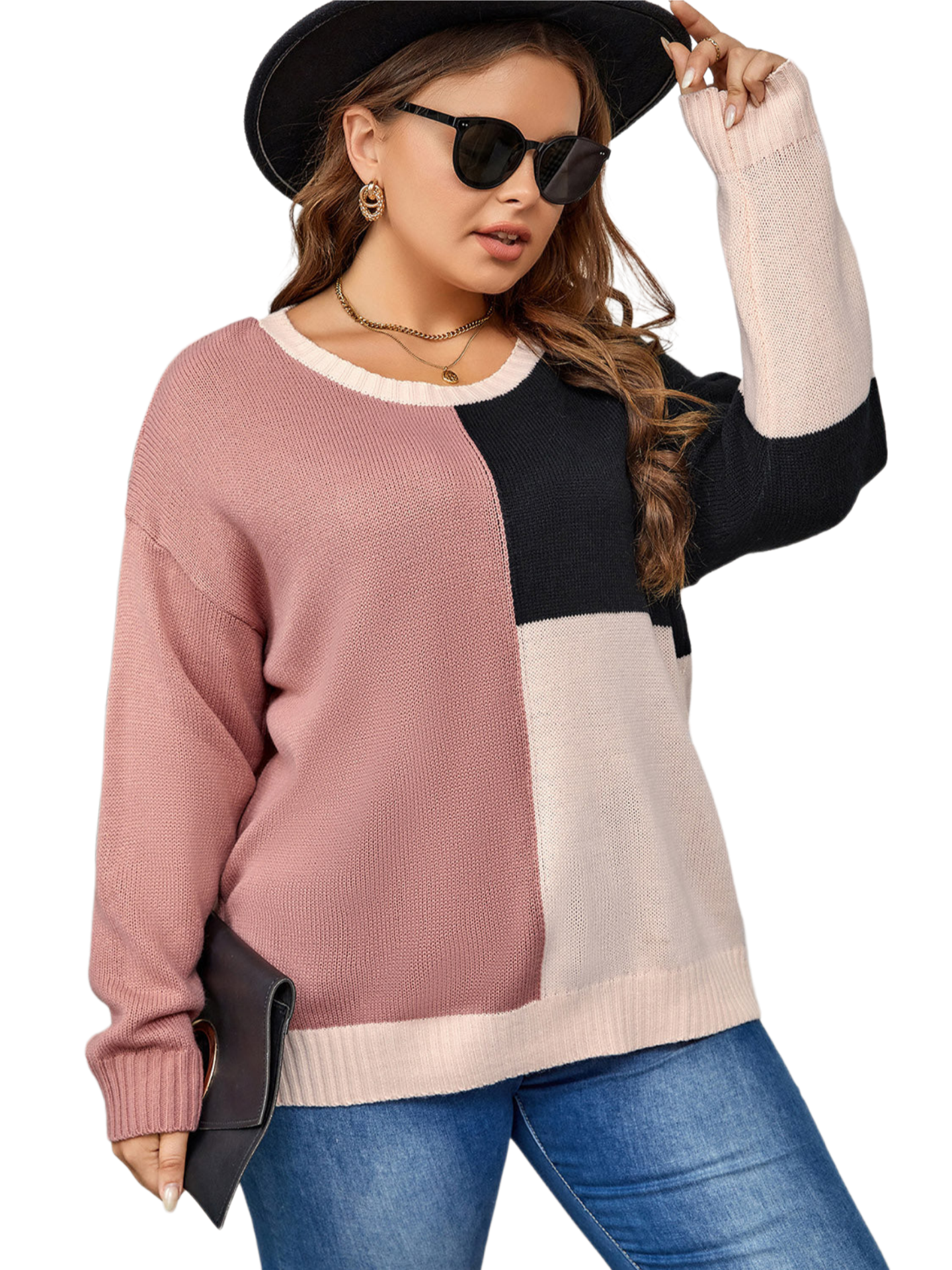 Color Block Long Sleeve Sweater