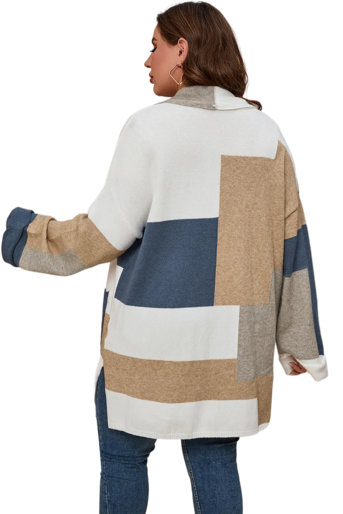 Color Block Long Sleeve Cardigan