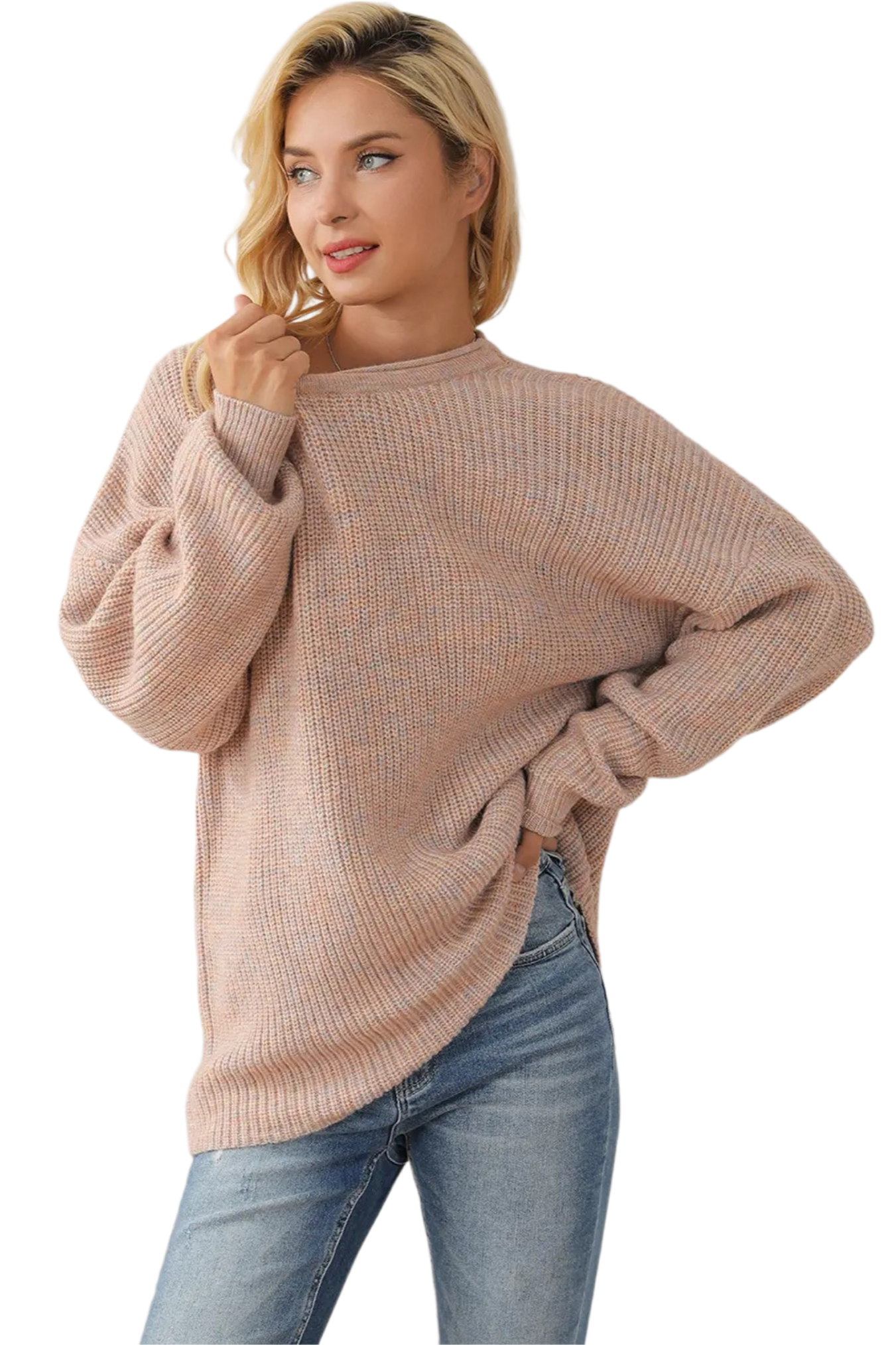 Round Neck Drop Shoulder Sweater