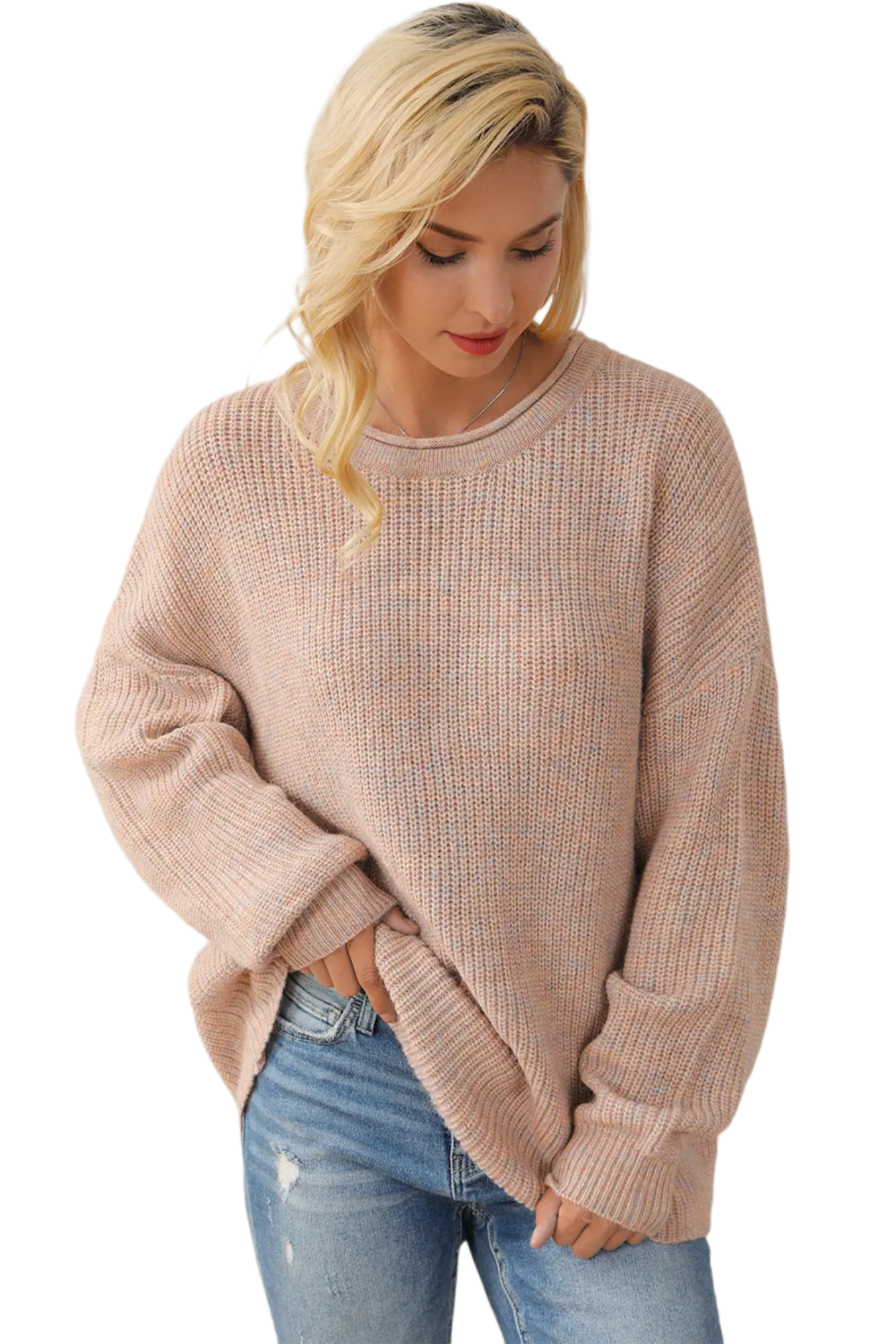 Round Neck Drop Shoulder Sweater