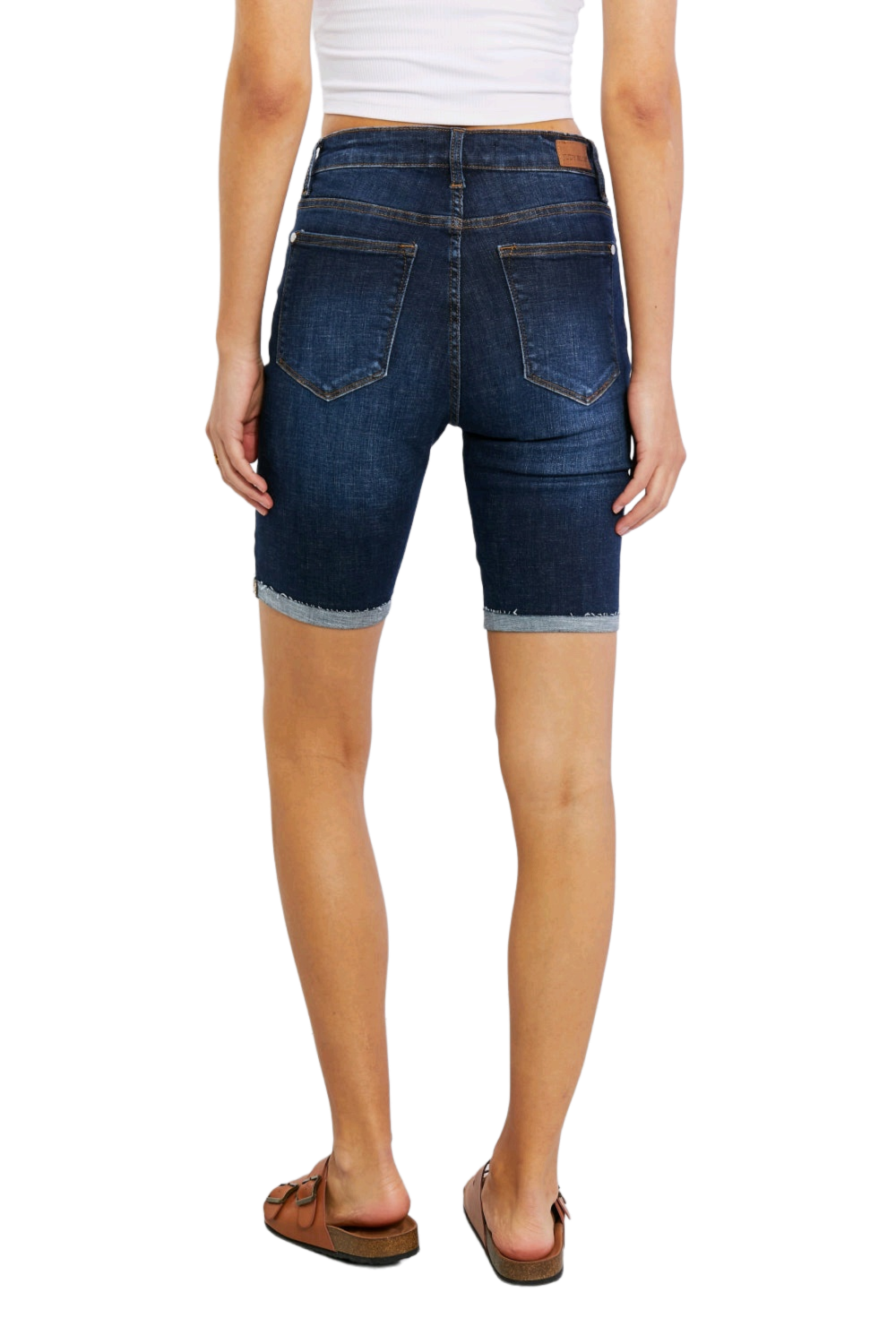 Judy Blue Lucy High Rise Patch Bermuda Shorts