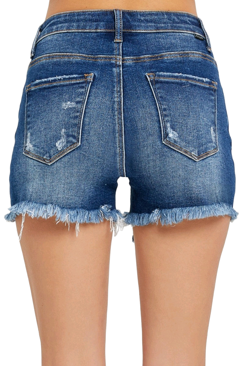 RISEN Full Size High Rise Distressed Denim Shorts