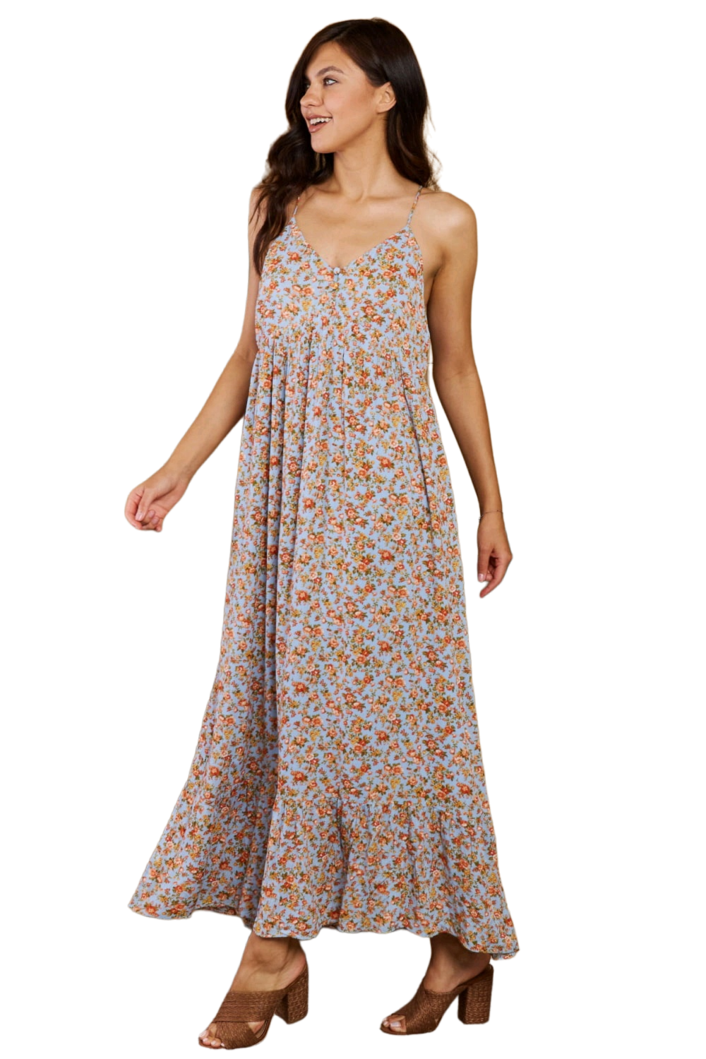 HEYSON Take Your Chances Full Size Floral Halter Neck Maxi Dress