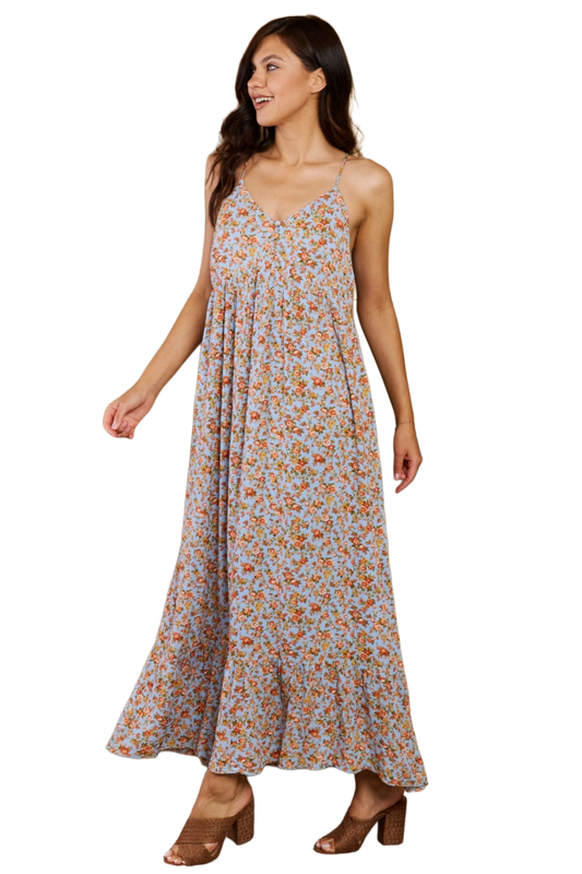 HEYSON Take Your Chances Full Size Floral Halter Neck Maxi Dress