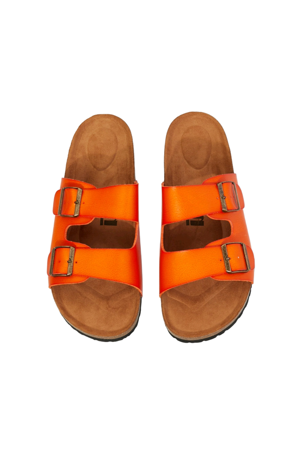 MMShoes Feeling Alive Double Banded Slide Sandals in Orange