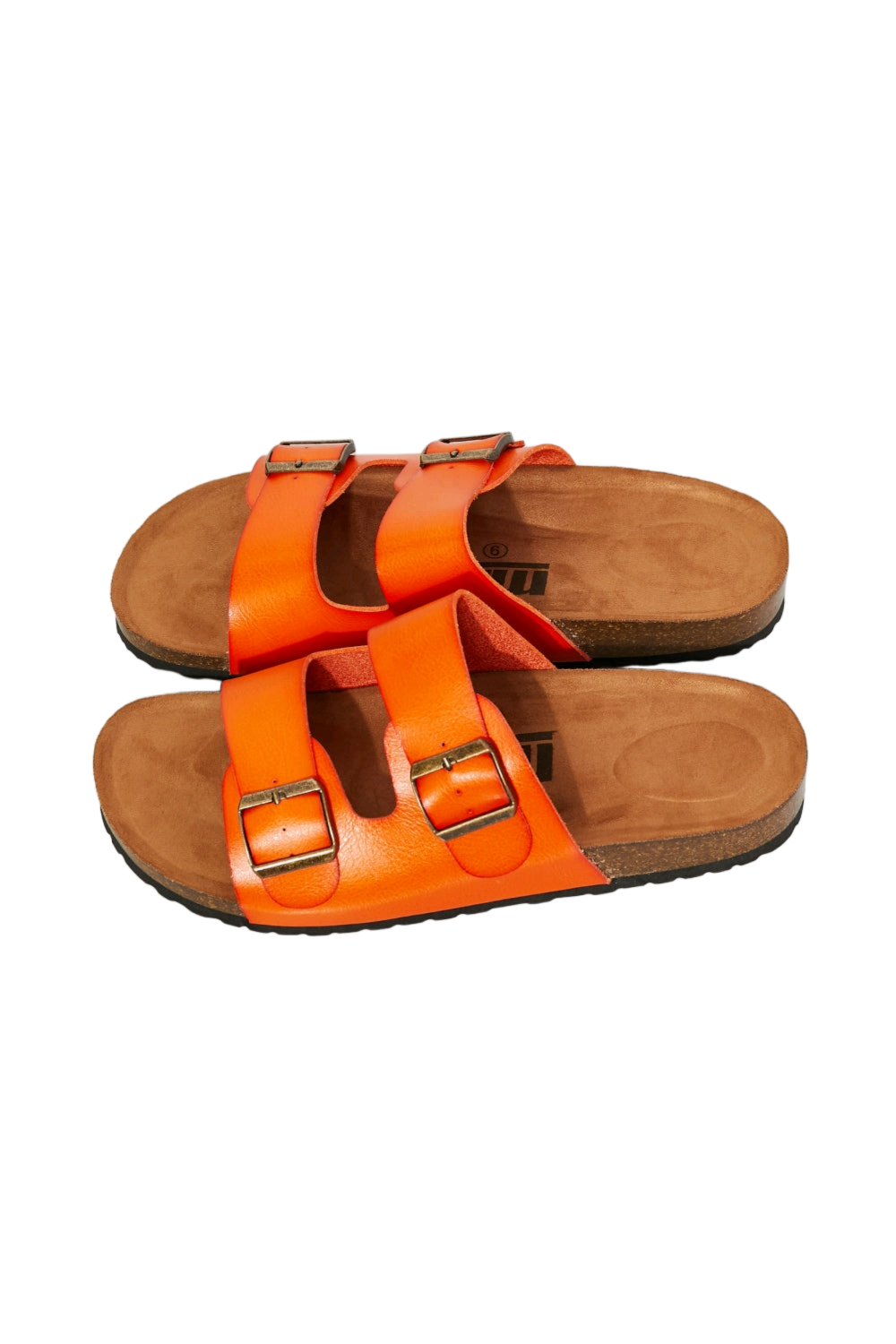 MMShoes Feeling Alive Double Banded Slide Sandals in Orange